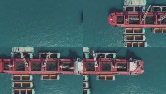 海上运煤船码头物流运输港口进出口集装箱1高清在线视频素材下载