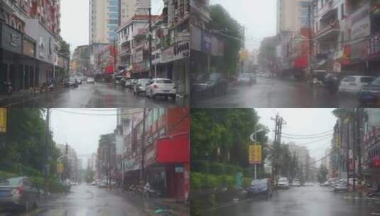 下雨天乡村公路行驶汽车记录仪驾驶第一视角高清在线视频素材下载