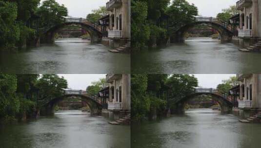 江南水乡唯美雨滴雨水高清在线视频素材下载