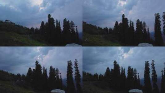 克什米尔山上的日落运动延时高清在线视频素材下载