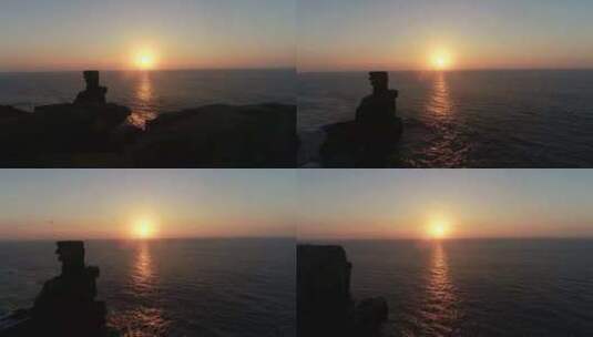 平静的大海和日落海景高清在线视频素材下载