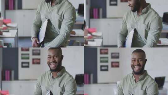 快乐的非裔美国男老师在教室里的视频高清在线视频素材下载