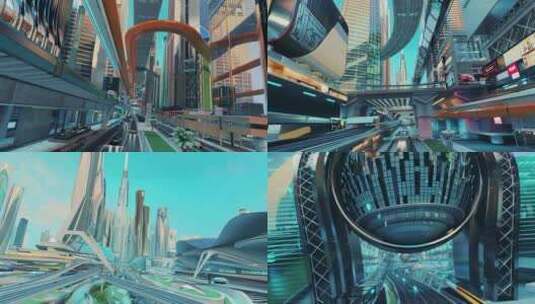 科幻城市 元宇宙 未来城市高清在线视频素材下载