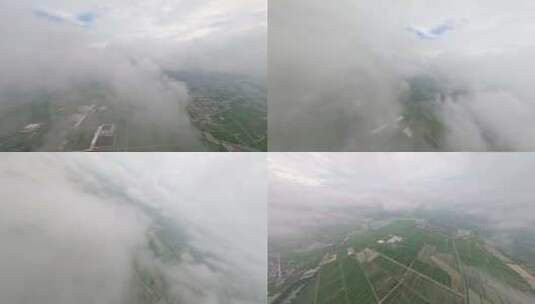 穿越机航拍穿越高空云层蓝天白云日光高清在线视频素材下载