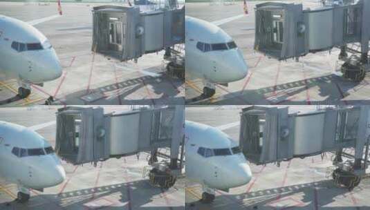 海南航空飞机停靠机场高清在线视频素材下载