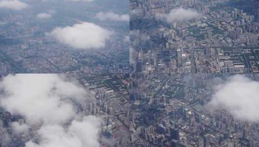 飞机上看城市建筑高清在线视频素材下载