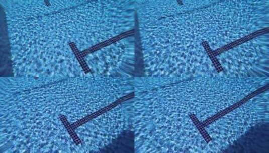 4K低角度拍摄纯净游泳池水波荡漾高清在线视频素材下载