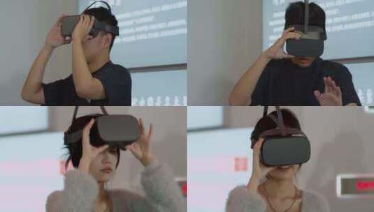 大学生VR体验高清在线视频素材下载