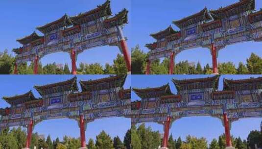 北京地坛公园牌楼高清在线视频素材下载