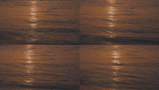 黄昏波光粼粼的海面高清在线视频素材下载