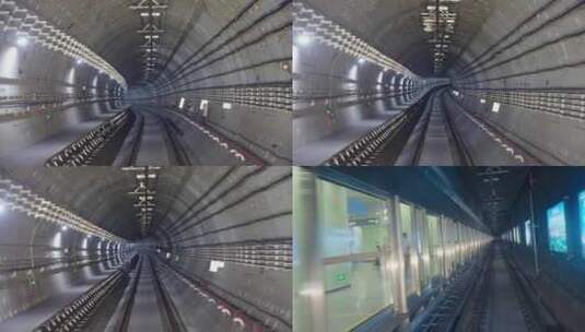地铁隧道穿行成都地铁第一视角高清在线视频素材下载