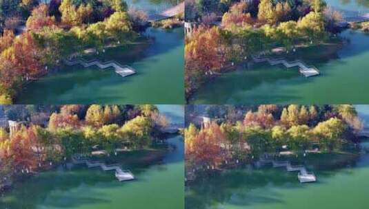 西安浐灞世博园秋景高清在线视频素材下载