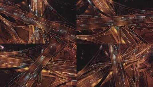 山东青岛重庆路高架桥航拍高清在线视频素材下载