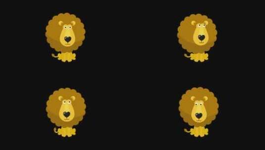 动画狮子表情符号图标动画高清在线视频素材下载