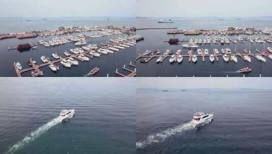 船停泊  港口  停船  很多船  游艇 远航高清在线视频素材下载