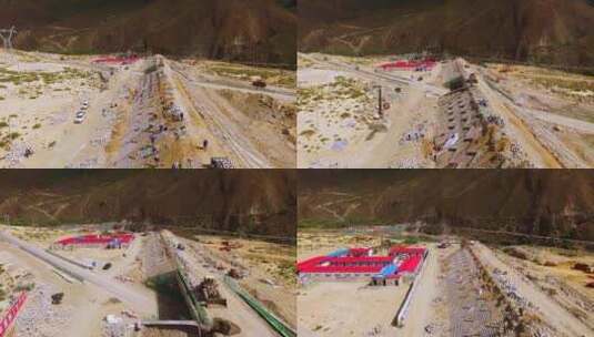 交通 施工 青藏铁路高清在线视频素材下载