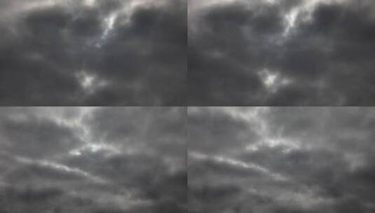 乌云密布隐约看到太阳云遮日天空裂缝棉花云高清在线视频素材下载