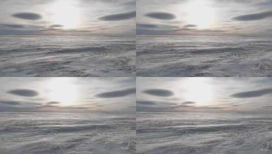 航拍呼伦贝尔冬季草原风吹雪-118高清在线视频素材下载