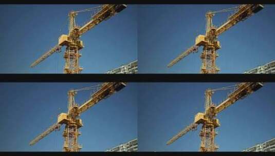 城市建设地产开发建筑工地塔吊4k素材高清在线视频素材下载