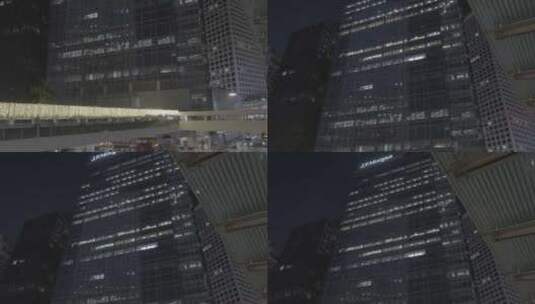 香港金融街夜景高清在线视频素材下载