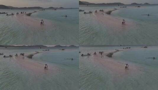 HDR印尼岛屿沙洲沙滩航拍海滨自然风光高清在线视频素材下载