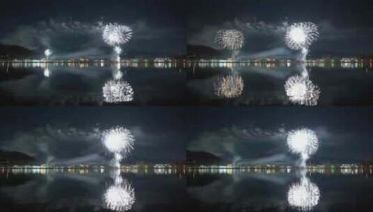 日本富士山河口湖花火大会高清在线视频素材下载