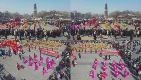 非物质文化遗产 春节表演 元宵游行高清在线视频素材下载