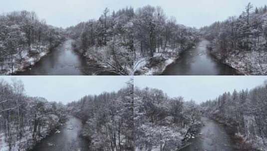 长白山魔界漂流雪景高清在线视频素材下载