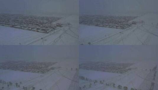 内蒙古 乌兰察布 小村庄 下雪高清在线视频素材下载