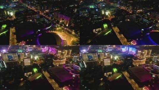 杭州黄龙体育中心黄龙路夜景延时高清在线视频素材下载
