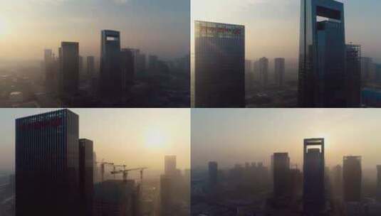 城市日出雾霾高清在线视频素材下载