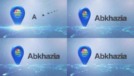 阿布哈兹地图别针位置高清在线视频素材下载