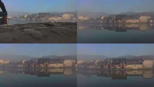 中国水墨画宏村航拍高清在线视频素材下载