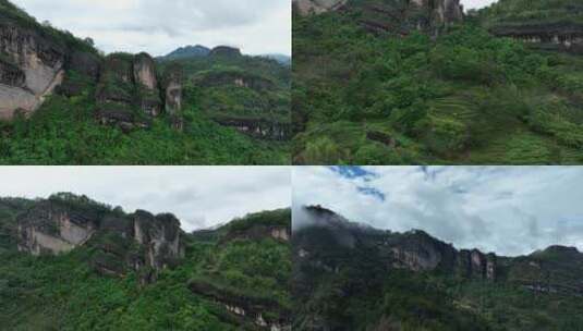 【4K】武夷山兰汤三姑石航拍高清在线视频素材下载