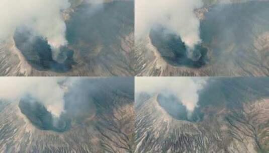 航拍Bromo火山云海高清在线视频素材下载