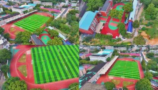 湖南师范大学体育场运动场足球场体育馆航拍高清在线视频素材下载