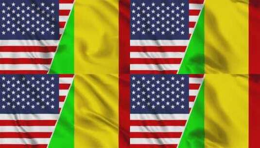 美国和马里国旗圈高清在线视频素材下载