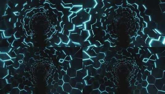 动态蓝色隧道背景高清在线视频素材下载