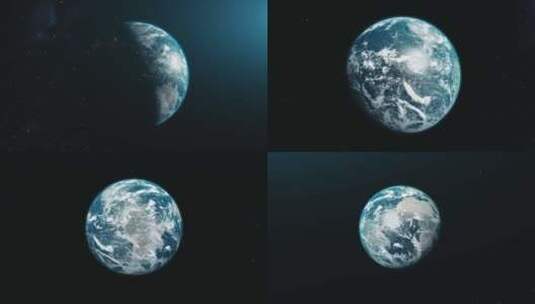 运动图蓝白行星地球绕太阳运行轨道高清在线视频素材下载