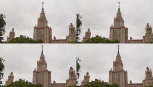 莫斯科国立大学大楼高清在线视频素材下载