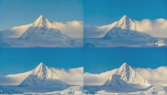 中国西藏那曲市萨普次子三角形山峰雪山高清在线视频素材下载
