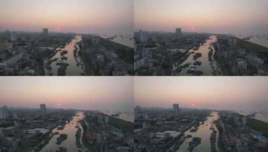 广西北海老城日落晚霞航拍高清在线视频素材下载