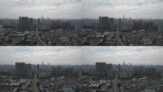 广东东莞城市大景交通高楼建筑航拍高清在线视频素材下载