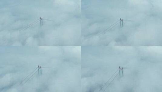 洞庭湖大桥云海航拍素材高清在线视频素材下载