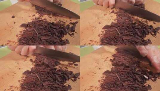 打开一包原料黑巧克力高清在线视频素材下载