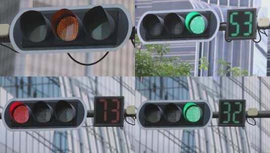 交通信号灯高清在线视频素材下载