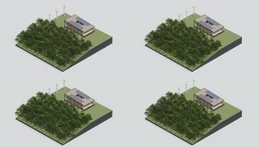 生态屋等距自然可持续。绿色等距家庭环境太高清在线视频素材下载
