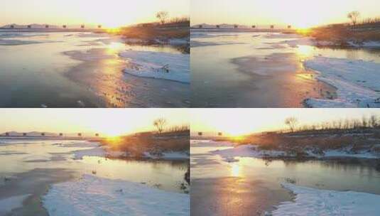 航拍雪景 唯美冬日空镜 立冬 冬至节气高清在线视频素材下载