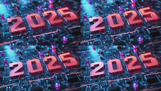 2025数字新年春节蛇年背景光效高清在线视频素材下载