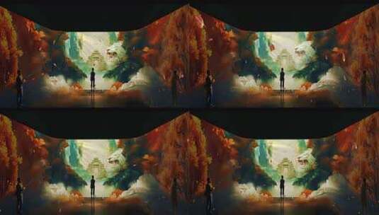 山海经-开明兽沉浸式空间效果高清在线视频素材下载